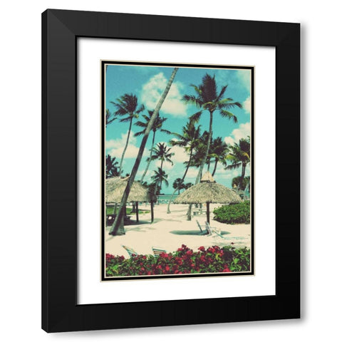 Tropical Oasis Black Modern Wood Framed Art Print with Double Matting by Peck, Gail