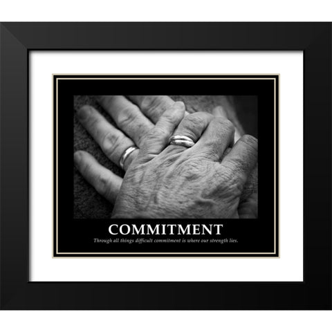 Commitment Black Modern Wood Framed Art Print with Double Matting by Peck, Gail