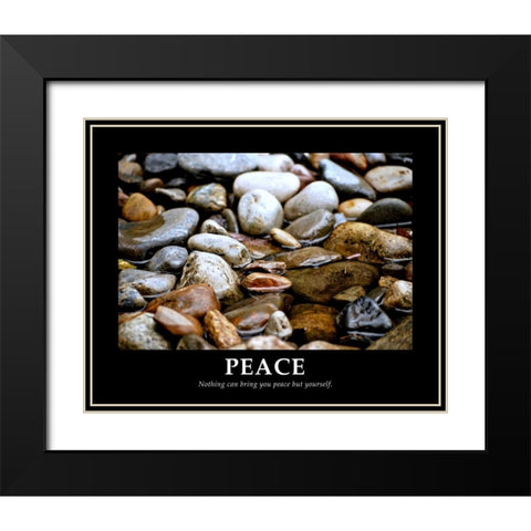 Peace Black Modern Wood Framed Art Print with Double Matting by Peck, Gail