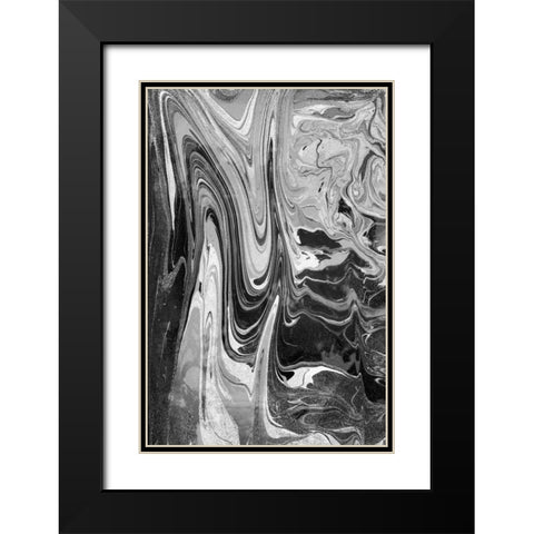 Marble Mood Black Modern Wood Framed Art Print with Double Matting by Peck, Gail