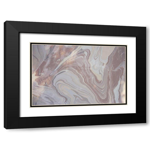 Purple Marbling Black Modern Wood Framed Art Print with Double Matting by Peck, Gail