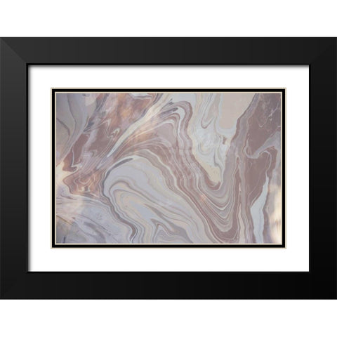 Purple Marbling Black Modern Wood Framed Art Print with Double Matting by Peck, Gail
