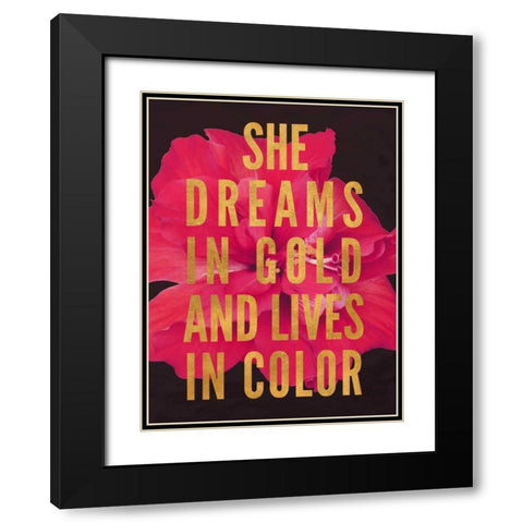Dreams in Gold Black Modern Wood Framed Art Print with Double Matting by Peck, Gail