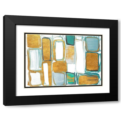 Gold Standing Imitation I Black Modern Wood Framed Art Print with Double Matting by Loreth, Lanie