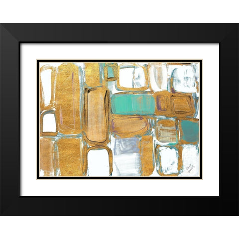Gold Standing Imitation II Black Modern Wood Framed Art Print with Double Matting by Loreth, Lanie
