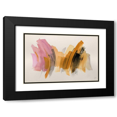 Amber Gold II Black Modern Wood Framed Art Print with Double Matting by Loreth, Lanie