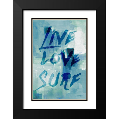 Blue Waves II Black Modern Wood Framed Art Print with Double Matting by Loreth, Lanie