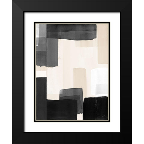 Neutral Shapes Black Modern Wood Framed Art Print with Double Matting by Loreth, Lanie