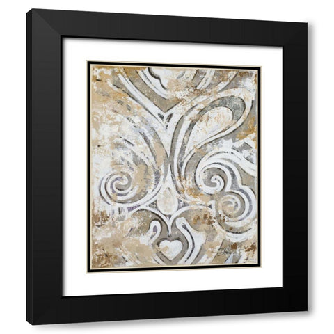 Antique Ornaments Black Modern Wood Framed Art Print with Double Matting by Pinto, Patricia