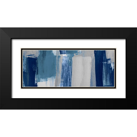 Blue Perspective Panel Black Modern Wood Framed Art Print with Double Matting by Loreth, Lanie