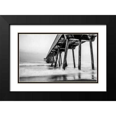 Under the Pier Black Modern Wood Framed Art Print with Double Matting by Bill Carson Photography
