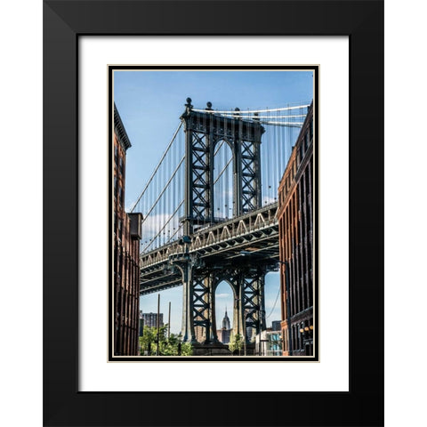 Manhattan Bridge Black Modern Wood Framed Art Print with Double Matting by Bill Carson Photography