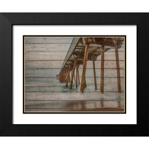 Pier on Wood I Black Modern Wood Framed Art Print with Double Matting by Bill Carson Photography