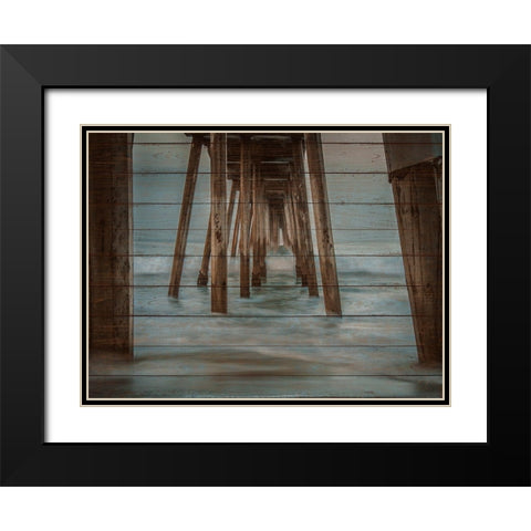 Pier on Wood II Black Modern Wood Framed Art Print with Double Matting by Bill Carson Photography
