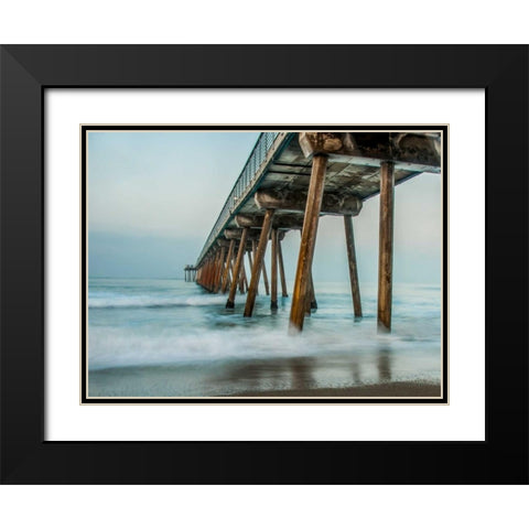 The Coastal Pier Black Modern Wood Framed Art Print with Double Matting by Bill Carson Photography