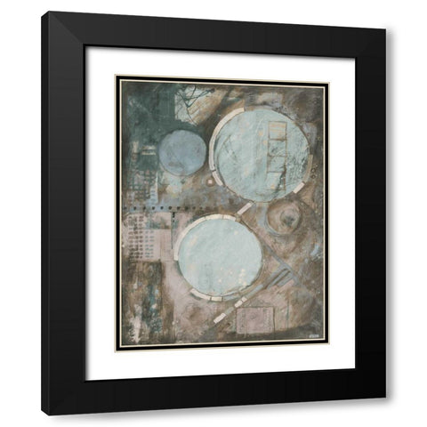 Teal Jester Black Modern Wood Framed Art Print with Double Matting by Meneely, Dan