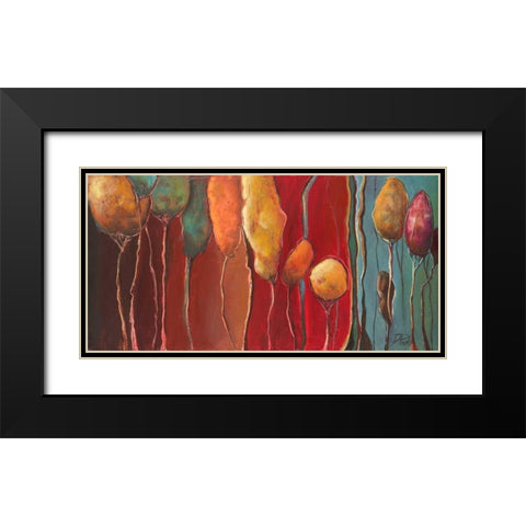 Modern Trees I Black Modern Wood Framed Art Print with Double Matting by Pinto, Patricia