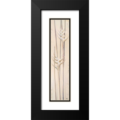 White Heliconias II Black Modern Wood Framed Art Print with Double Matting by Pinto, Patricia