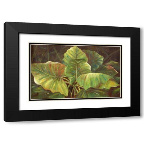 Tropical Green Black Modern Wood Framed Art Print with Double Matting by Pinto, Patricia