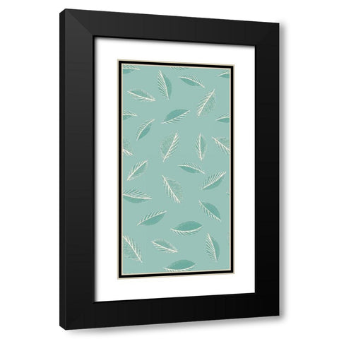 Leaf Toss Pattern Black Modern Wood Framed Art Print with Double Matting by Gardner, Sarah