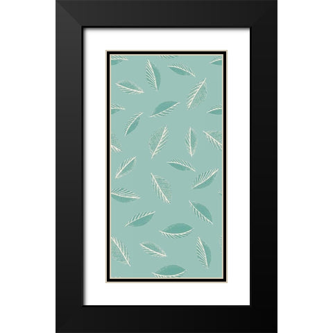 Leaf Toss Pattern Black Modern Wood Framed Art Print with Double Matting by Gardner, Sarah