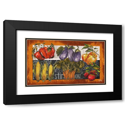 Vegetables Farm Fresh Black Modern Wood Framed Art Print with Double Matting by Medley, Elizabeth