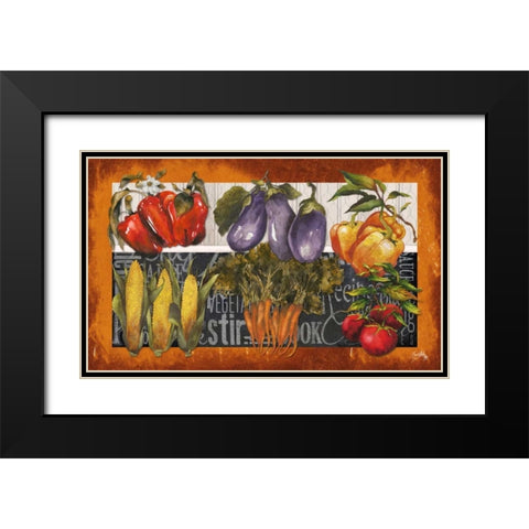 Vegetables Farm Fresh Black Modern Wood Framed Art Print with Double Matting by Medley, Elizabeth