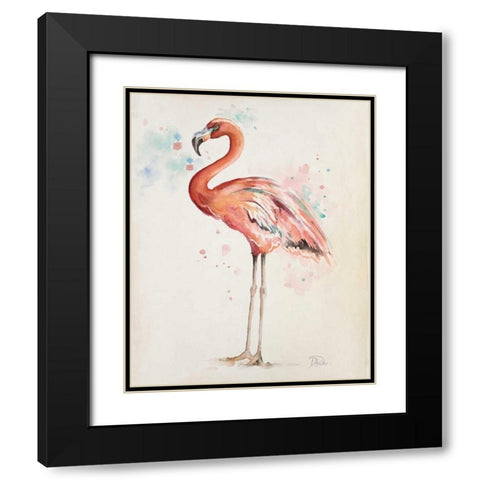 Flamingo I Black Modern Wood Framed Art Print with Double Matting by Pinto, Patricia