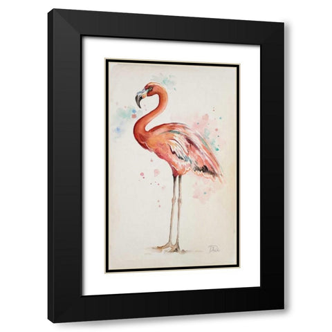 Flamingo I Black Modern Wood Framed Art Print with Double Matting by Pinto, Patricia