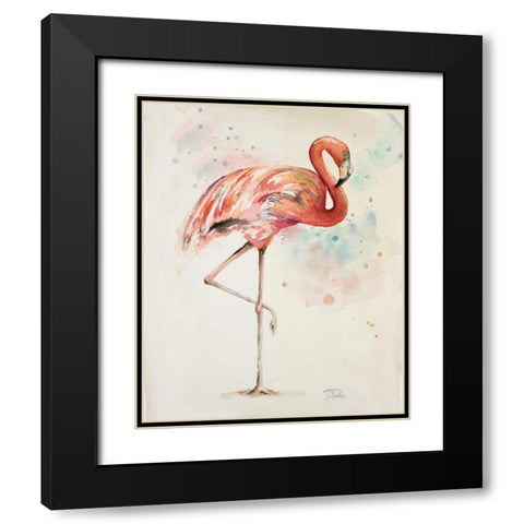Flamingo II Black Modern Wood Framed Art Print with Double Matting by Pinto, Patricia