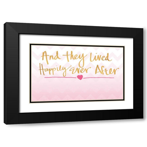Happily Ever After Black Modern Wood Framed Art Print with Double Matting by SD Graphics Studio
