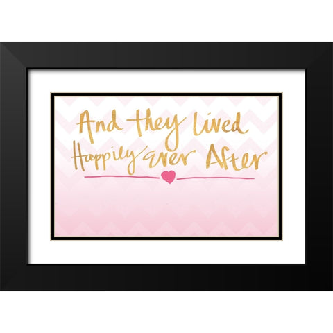 Happily Ever After Black Modern Wood Framed Art Print with Double Matting by SD Graphics Studio