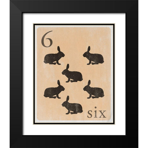 Count by Farm Animals VI Black Modern Wood Framed Art Print with Double Matting by SD Graphics Studio