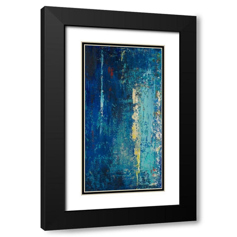 Deep Blue Abstract Black Modern Wood Framed Art Print with Double Matting by Pinto, Patricia