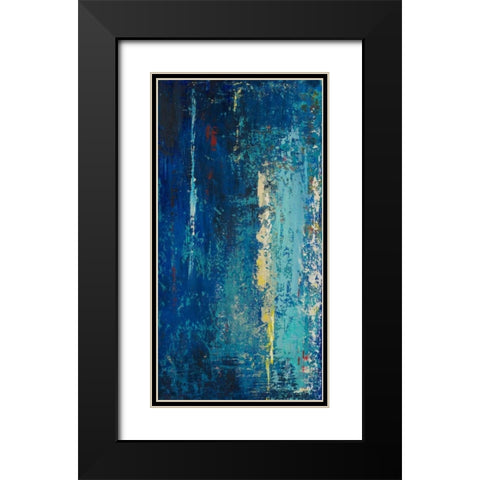 Deep Blue Abstract Black Modern Wood Framed Art Print with Double Matting by Pinto, Patricia