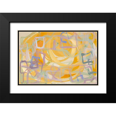 Harmonics Black Modern Wood Framed Art Print with Double Matting by Loreth, Lanie