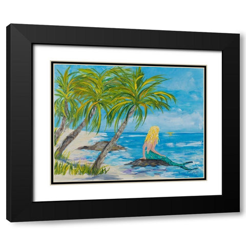 Mermaid Beach Black Modern Wood Framed Art Print with Double Matting by DeRice, Julie