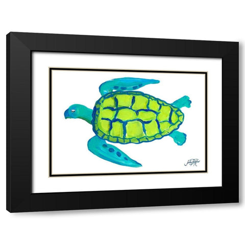 Sea Turtle I Black Modern Wood Framed Art Print with Double Matting by DeRice, Julie