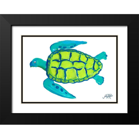 Sea Turtle I Black Modern Wood Framed Art Print with Double Matting by DeRice, Julie