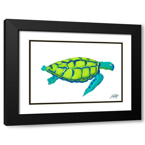Sea Turtle II Black Modern Wood Framed Art Print with Double Matting by DeRice, Julie