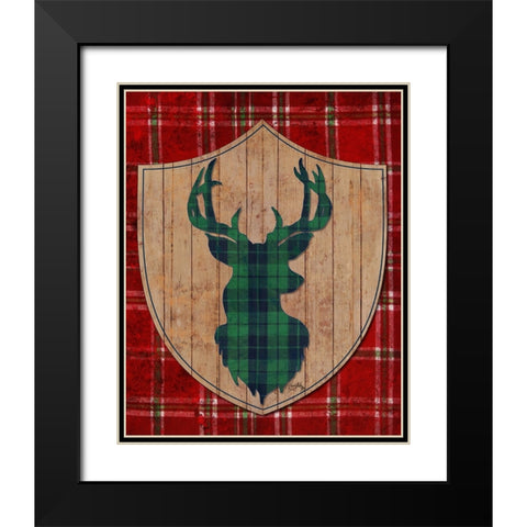 Tartan Shield on Plaid I Black Modern Wood Framed Art Print with Double Matting by Medley, Elizabeth