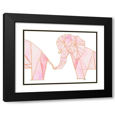 Follow The Elephant Black Modern Wood Framed Art Print with Double Matting by James, Nola