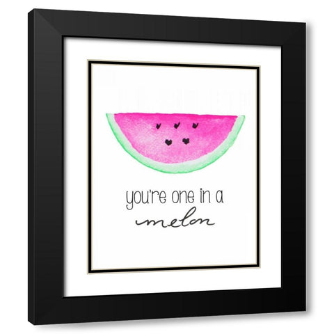Youre One in a Melon Black Modern Wood Framed Art Print with Double Matting by Papa, Kat