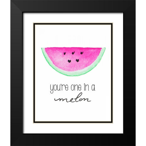 Youre One in a Melon Black Modern Wood Framed Art Print with Double Matting by Papa, Kat