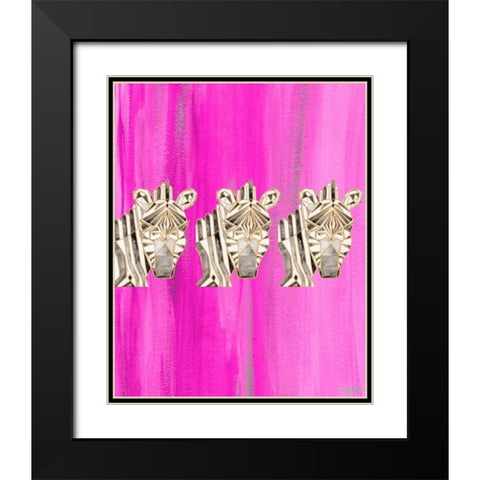 Bright Tri Origami III Black Modern Wood Framed Art Print with Double Matting by James, Nola