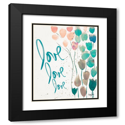 Ballooned Love Black Modern Wood Framed Art Print with Double Matting by James, Nola