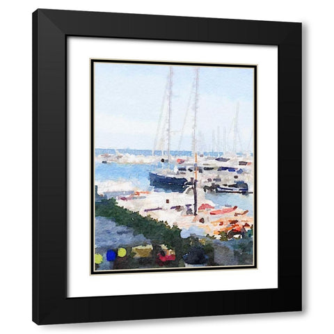 Watercolor Naples Black Modern Wood Framed Art Print with Double Matting by James, Nola