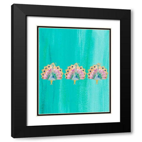 Bright Tri Origami IV Black Modern Wood Framed Art Print with Double Matting by James, Nola