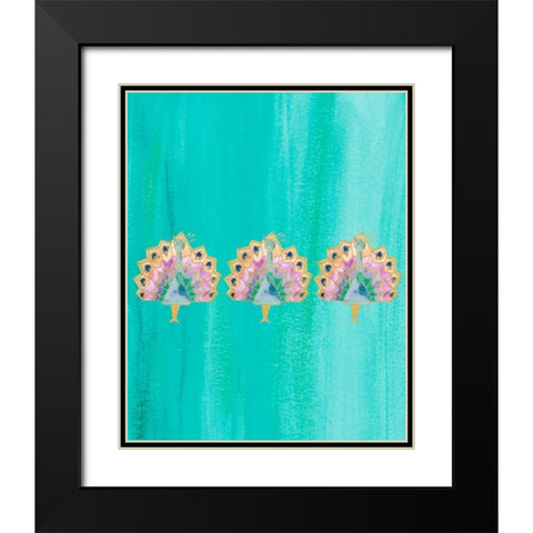 Bright Tri Origami IV Black Modern Wood Framed Art Print with Double Matting by James, Nola
