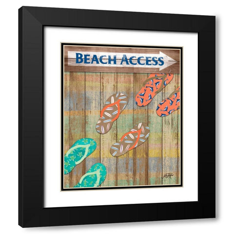 Woody Beach Access Black Modern Wood Framed Art Print with Double Matting by DeRice, Julie